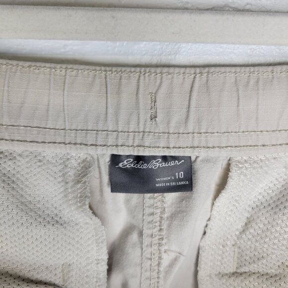 Eddie Bauer Women's Size 10 Cargo Pants Pull On Drawstring Beige - Picture 4 of 5